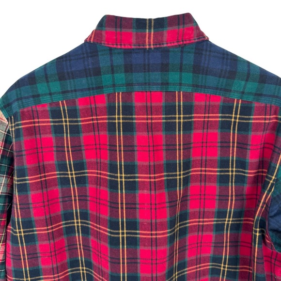 Polo Ralph Lauren Plaid Brushed Oxford Fun Shirt Mens M Classic Fit Patchwork - Picture 10 of 11